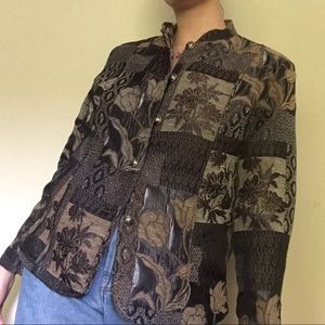 Vintage patchwork floral tapestry jacket